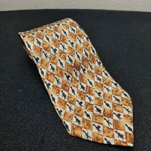 Dunhill 100% Silk Neck Tie Green Graphic Queen's Guard England Diamond